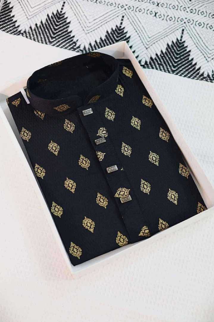 আফসান,কটন,ব্লাক,কালার,পাঞ্জাবি